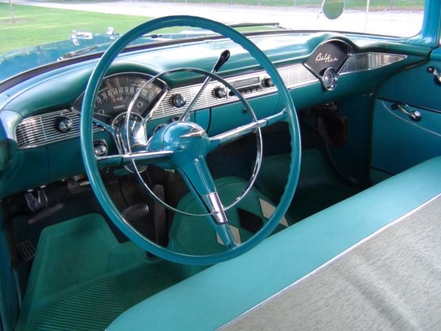 1956 Twillight Turquois / India Ivory Chevrolet Bel Air/150/210 2-Door Hardtop not Post or Sedan