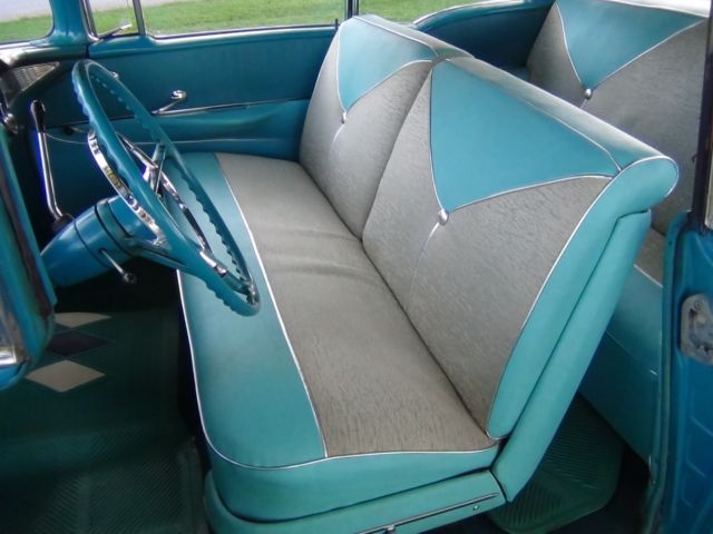 1956 Twillight Turquois / India Ivory Chevrolet Bel Air/150/210 2-Door Hardtop not Post or Sedan