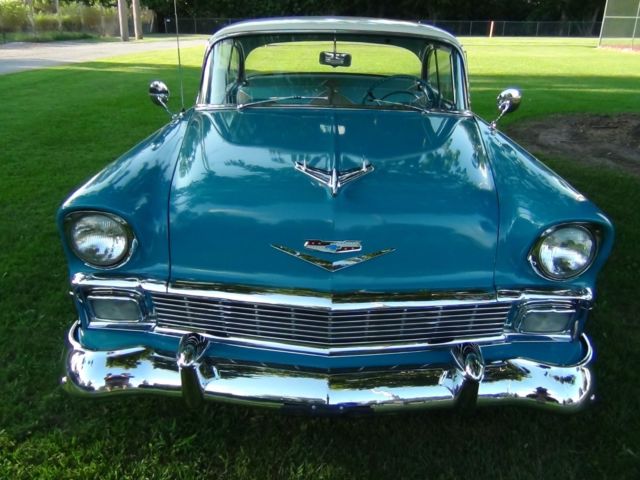 1956 Twillight Turquois / India Ivory Chevrolet Bel Air/150/210 2-Door Hardtop not Post or Sedan