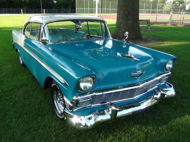 1956 Twillight Turquois / India Ivory Chevrolet Bel Air/150/210 2-Door Hardtop not Post or Sedan