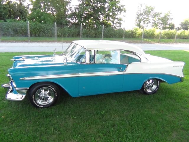1956 Twillight Turquois / India Ivory Chevrolet Bel Air/150/210 2-Door Hardtop not Post or Sedan