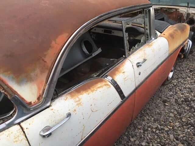 1956 Red and White Chevrolet Bel Air/150/210 4 D