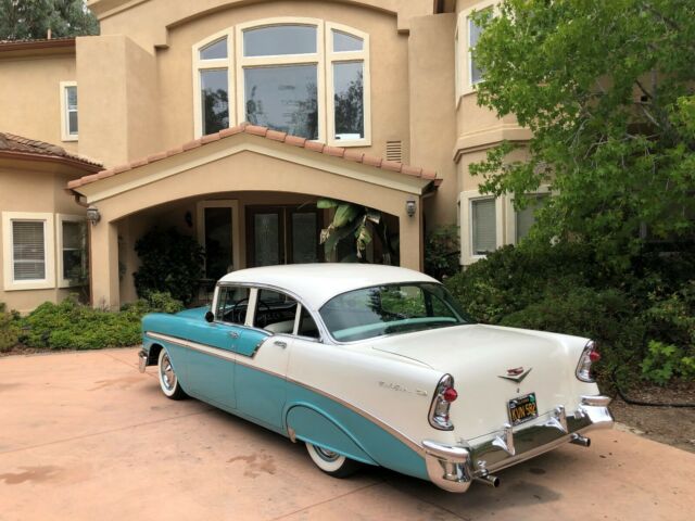 1956 Blue / White Chevrolet Bel Air/150/210 Sedan