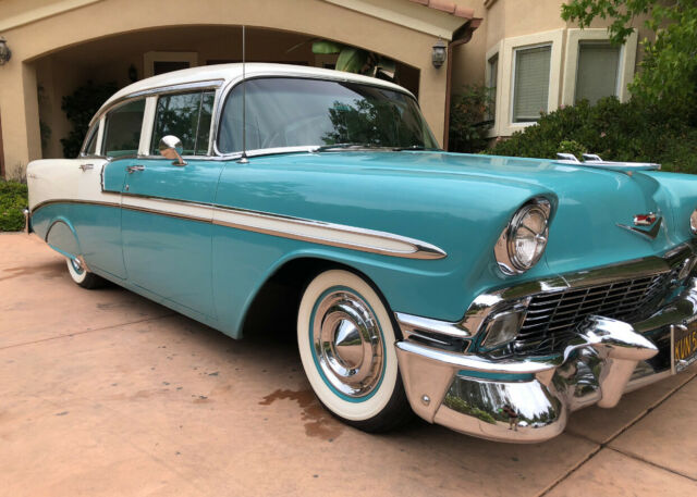 1956 Blue / White Chevrolet Bel Air/150/210 Sedan