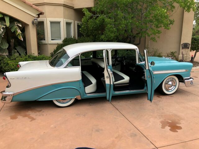 1956 Blue / White Chevrolet Bel Air/150/210 Sedan
