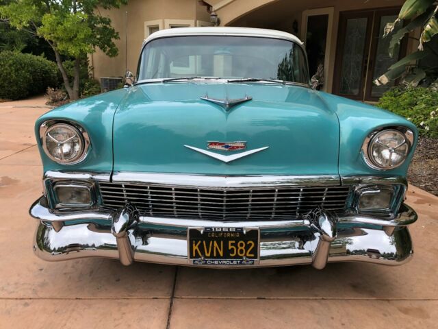 1956 Blue / White Chevrolet Bel Air/150/210 Sedan