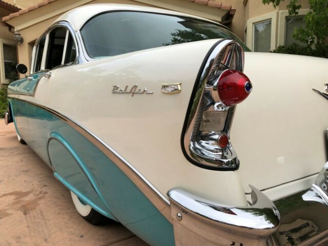 1956 Blue / White Chevrolet Bel Air/150/210 Sedan
