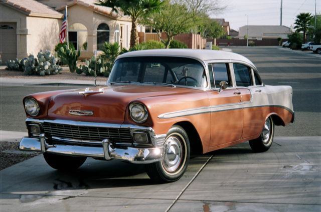 1956 Sierra Gold and Adobe Beige Chevrolet Bel Air/150/210 Sedan