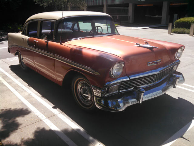 1956 Sierra Gold and Adobe Beige Chevrolet Bel Air/150/210 Sedan
