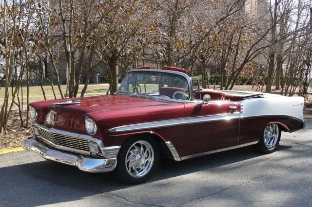 1956 Burgundy Chevrolet Bel Air/150/210 Convertible