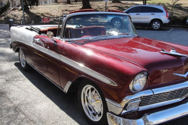 1956 Burgundy Chevrolet Bel Air/150/210 Convertible