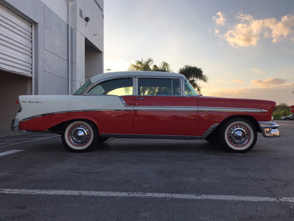 1956 Orange Chevrolet Bel Air/150/210 Coupe