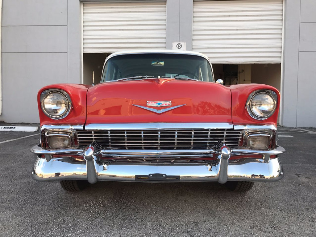 1956 Orange Chevrolet Bel Air/150/210 Coupe