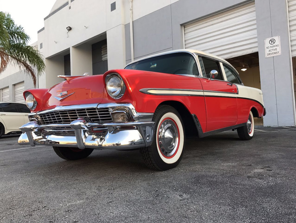 1956 Orange Chevrolet Bel Air/150/210 Coupe