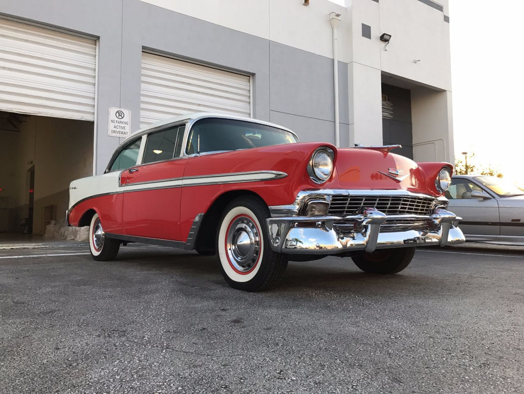 1956 Orange Chevrolet Bel Air/150/210 Coupe
