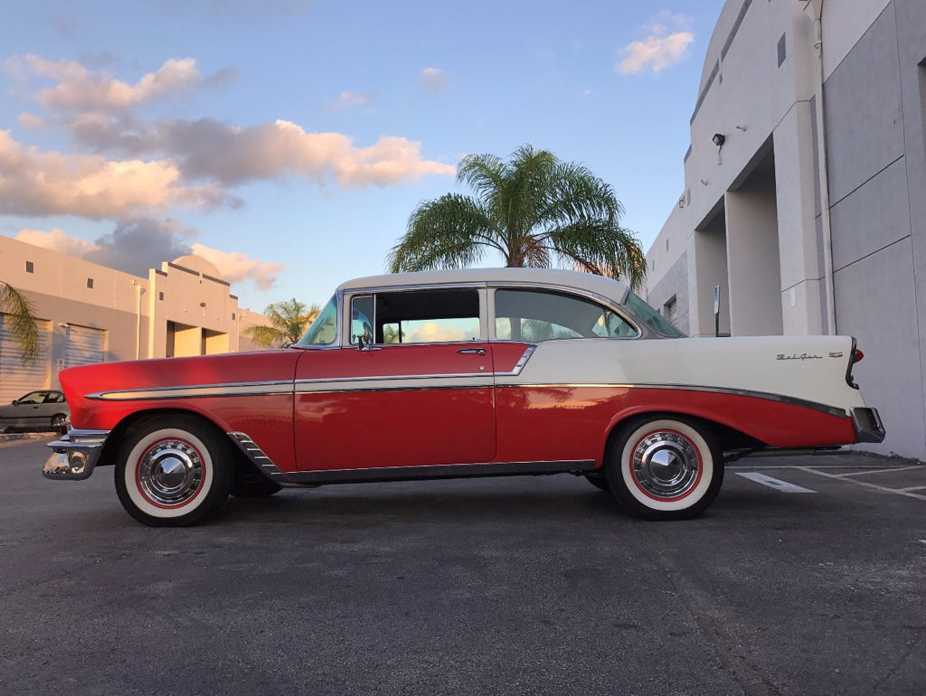 1956 Orange Chevrolet Bel Air/150/210 Coupe