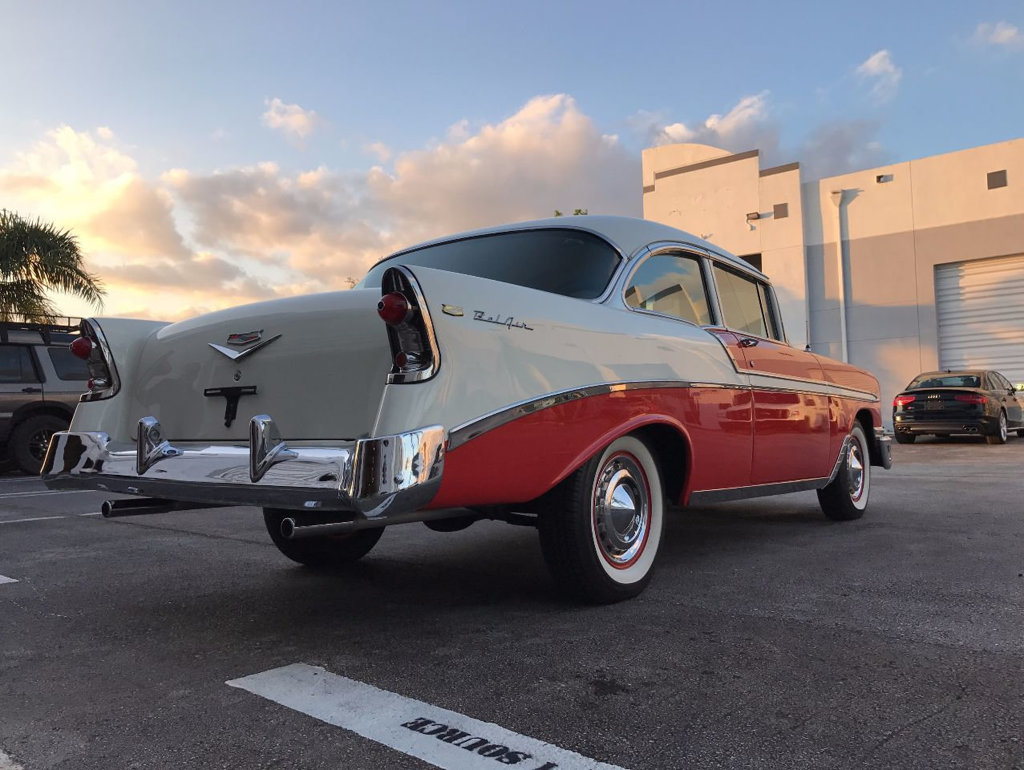1956 Orange Chevrolet Bel Air/150/210 Coupe