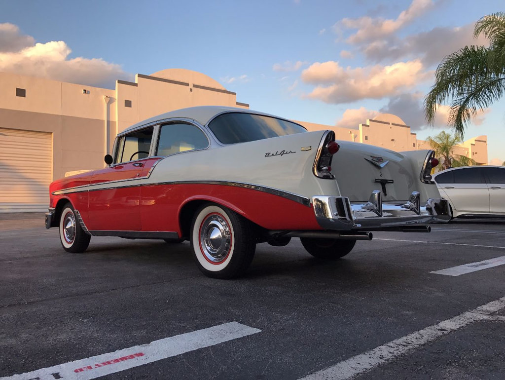 1956 Orange Chevrolet Bel Air/150/210 Coupe