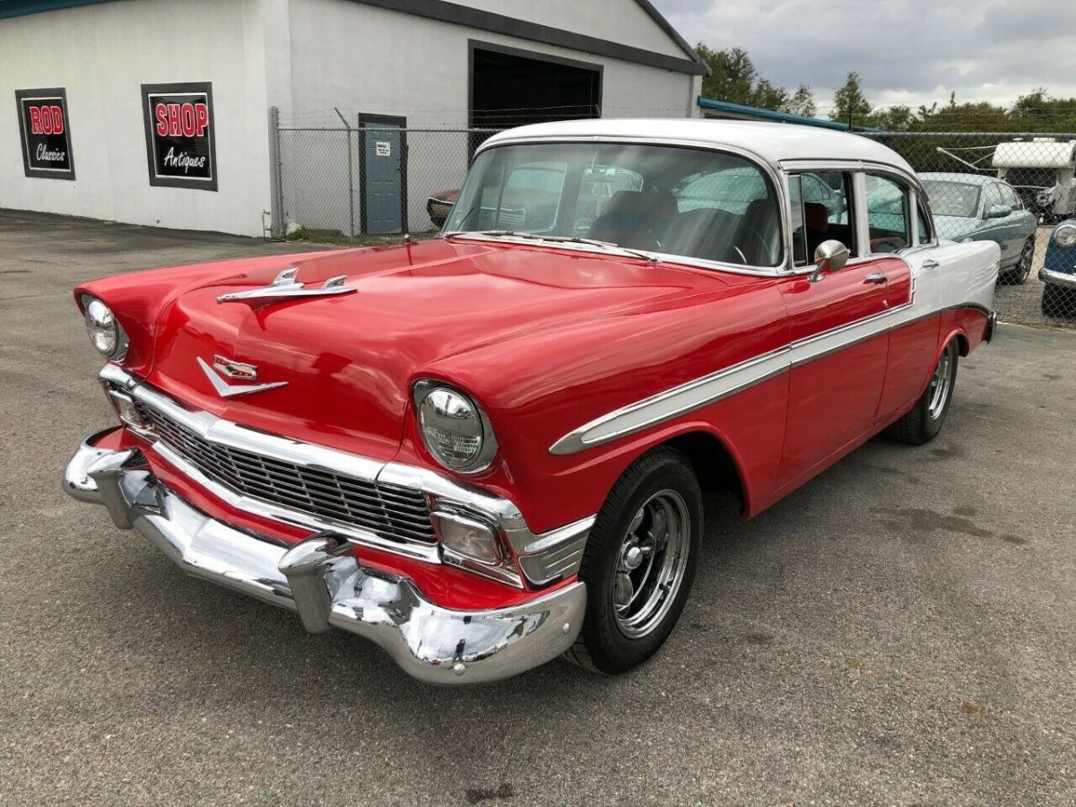 1956 Red Chevrolet Bel Air/150/210 Sedan