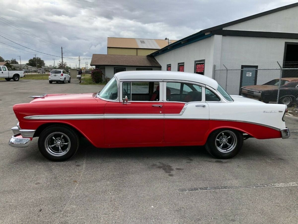 1956 Red Chevrolet Bel Air/150/210 Sedan