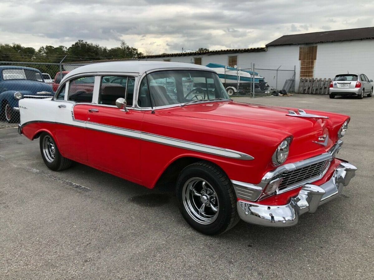 1956 Red Chevrolet Bel Air/150/210 Sedan
