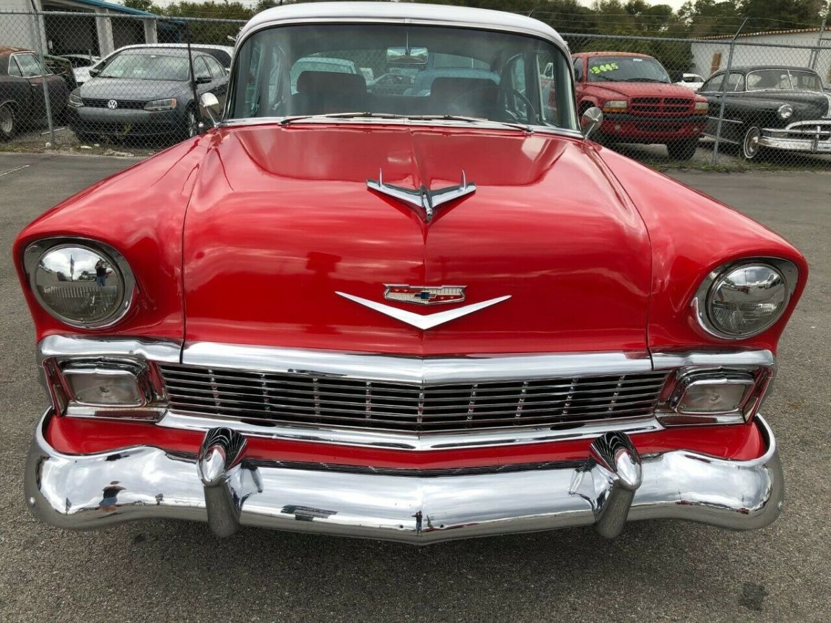 1956 Red Chevrolet Bel Air/150/210 Sedan
