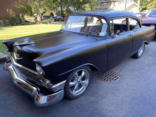 1956 Black Chevrolet Bel Air/210/150 Sedan 2 door post