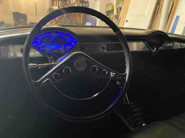 1956 Black Chevrolet Bel Air/210/150 Sedan 2 door post