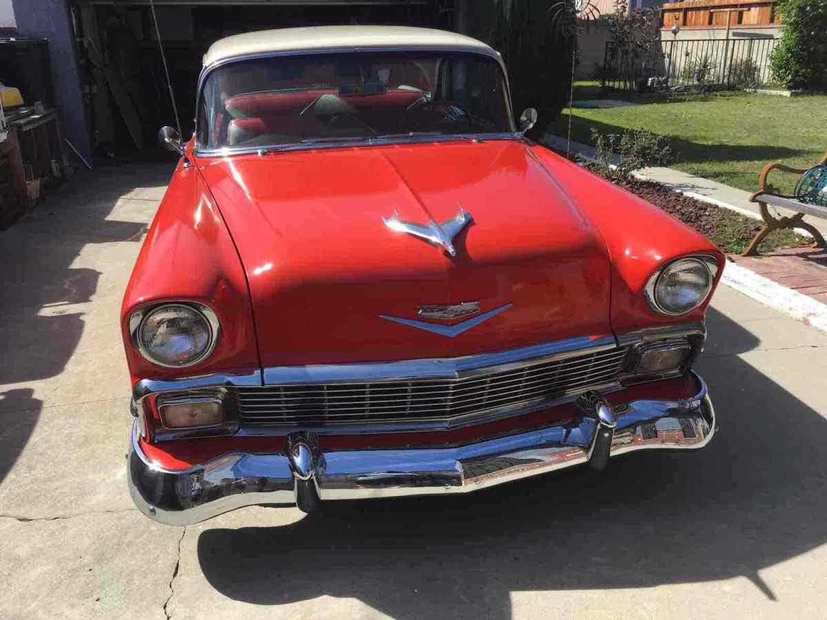 1956 Red Chevrolet belair Sedan