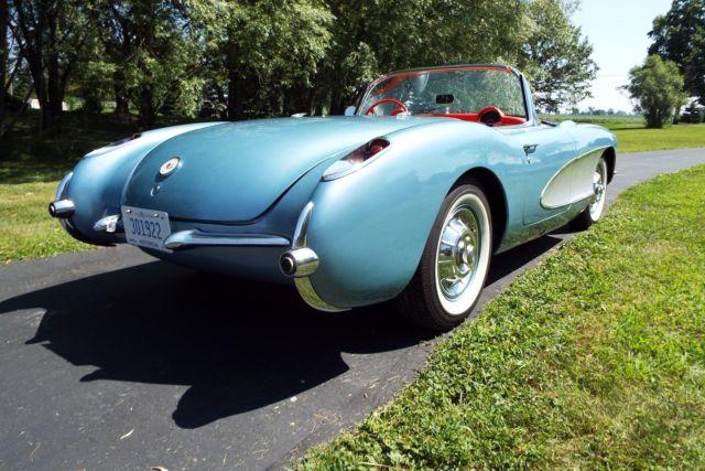 1956 Blue Chevrolet Corvette Convertible