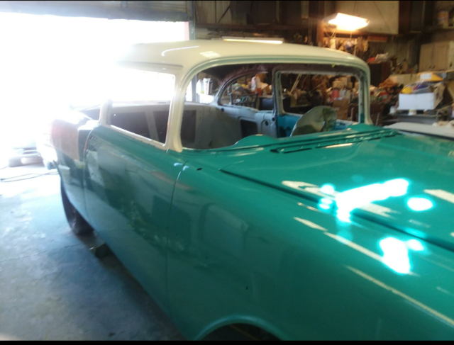 1956 Blue/white Chevrolet Del Ray 2 door