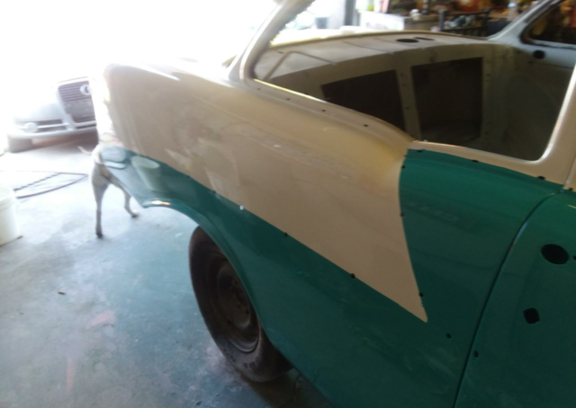 1956 Blue/white Chevrolet Del Ray 2 door