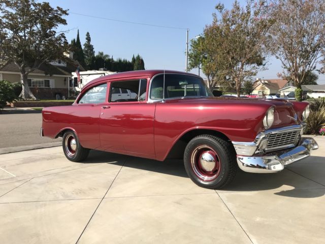 1956 Maroon Chevrolet Bel Air/150/210 2- Door Sedan