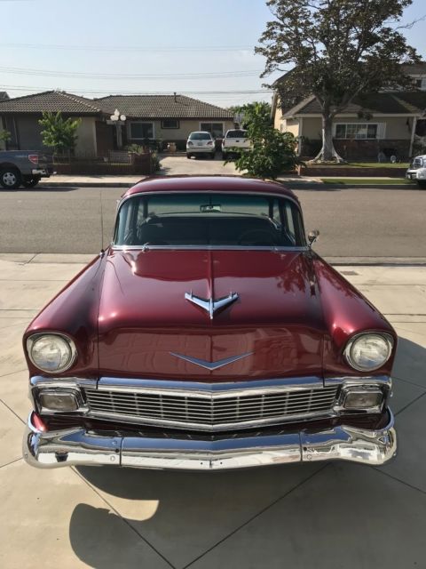 1956 Maroon Chevrolet Bel Air/150/210 2- Door Sedan