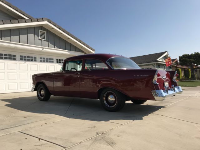 1956 Maroon Chevrolet Bel Air/150/210 2- Door Sedan
