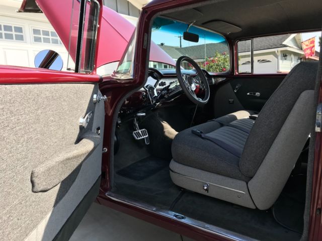 1956 Maroon Chevrolet Bel Air/150/210 2- Door Sedan