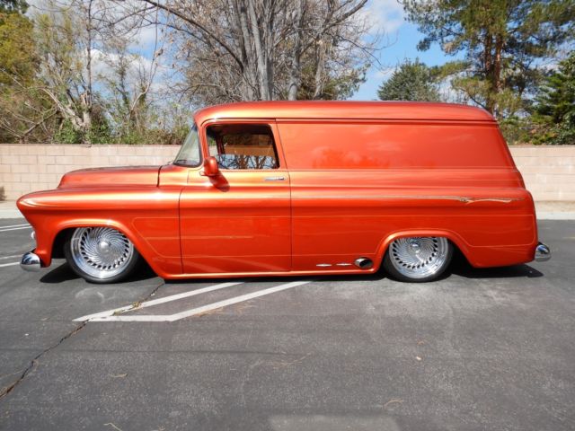 1956 Orange Chevrolet Chevy Van Classic Passenger Van