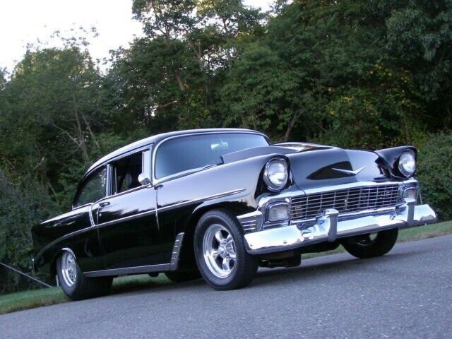 1956 Black Chevrolet Bel Air/150/210 Sedan