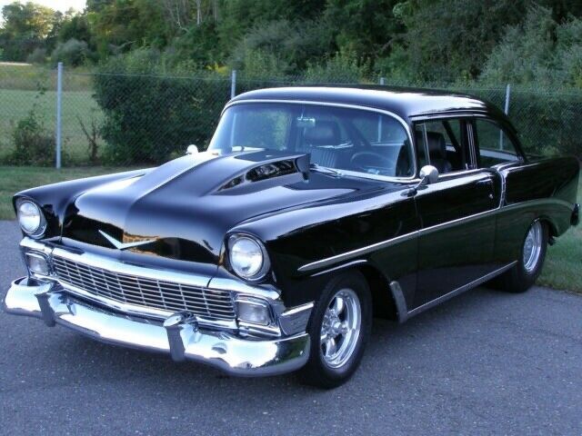 1956 Black Chevrolet Bel Air/150/210 Sedan