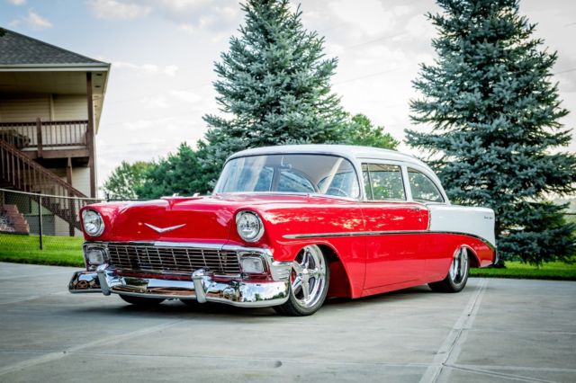 1956 Red/White Chevrolet Bel Air/150/210 Sedan