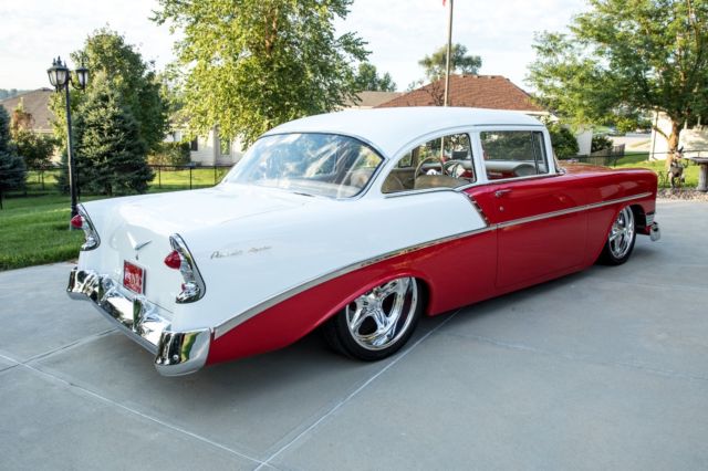 1956 Red/White Chevrolet Bel Air/150/210 Sedan