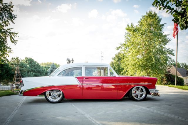 1956 Red/White Chevrolet Bel Air/150/210 Sedan
