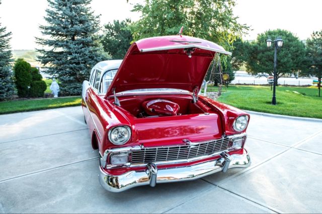 1956 Red/White Chevrolet Bel Air/150/210 Sedan