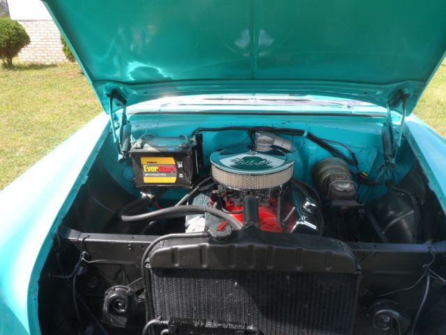 1956 Light Blue and White Chevrolet Bel Air/150/210 Coupe