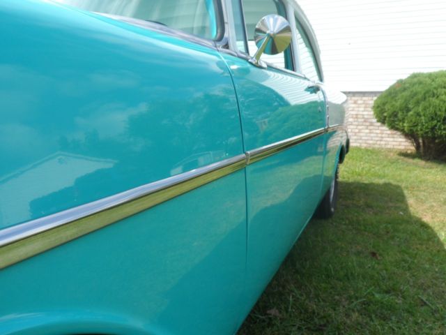 1956 Light Blue and White Chevrolet Bel Air/150/210 Coupe