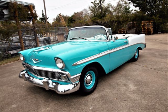 1956 TURQUOISE WITH WHITE Chevrolet Bel Air/150/210 Convertible