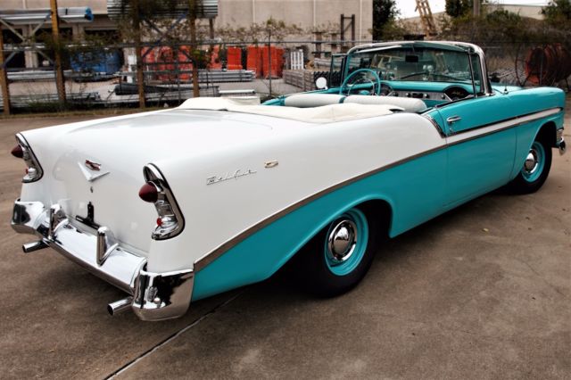 1956 TURQUOISE WITH WHITE Chevrolet Bel Air/150/210 Convertible