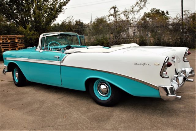 1956 TURQUOISE WITH WHITE Chevrolet Bel Air/150/210 Convertible