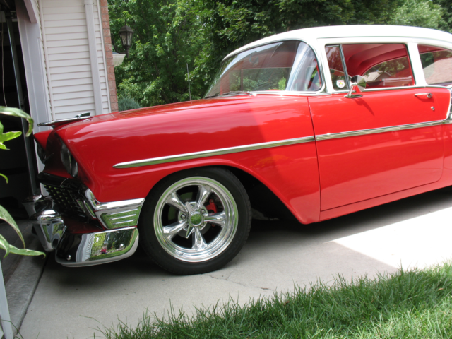 1956 Red/White Chevrolet Bel Air/150/210 Sedan