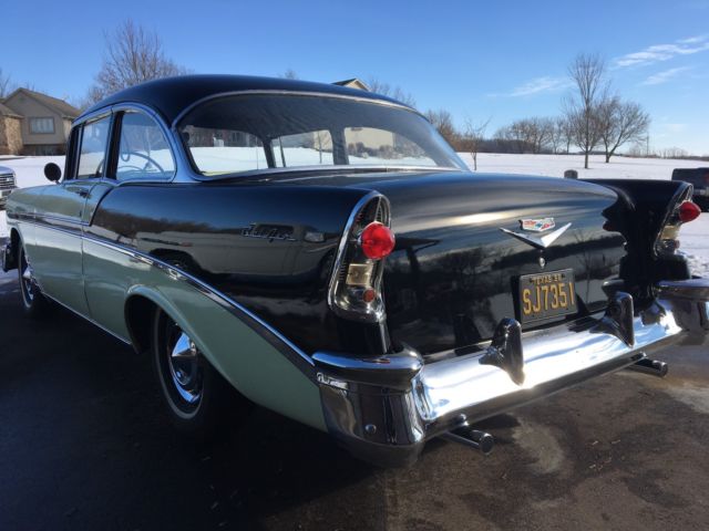 1956 Black Chevrolet Bel Air/150/210 Sedan